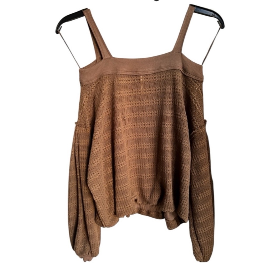 NWT Free People Sistine Hacci Knit Top in Moss Green - Picture 9 of 11